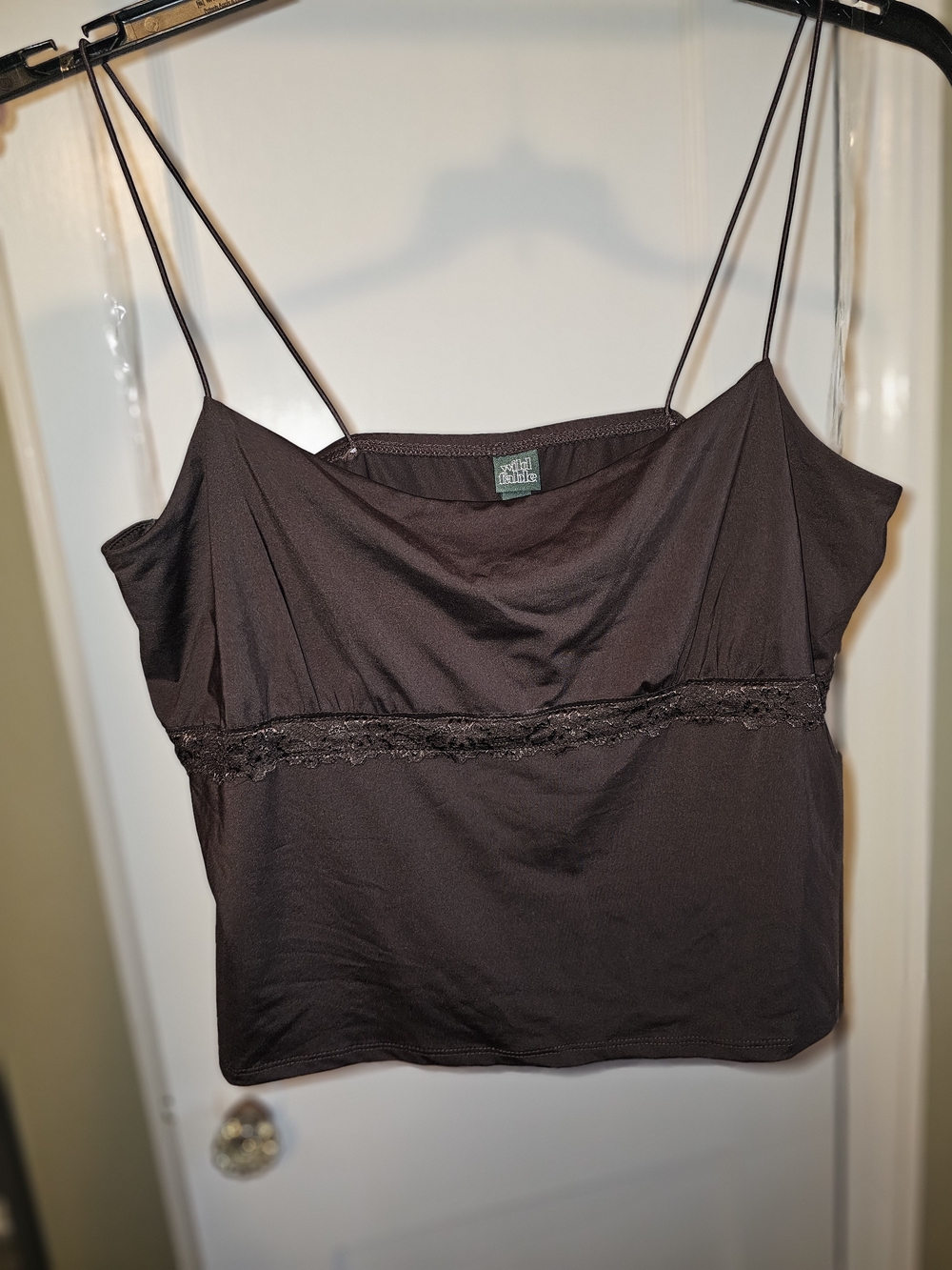 wild fable Brown Lace-Trim Spaghetti Strap Cami